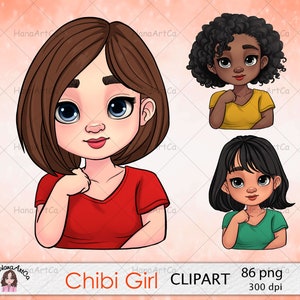 Girl clipart, Little Girl Clipart, Friends Clipart, Besties Clipart, Sisters clipart, Illustration, Customizable PNG