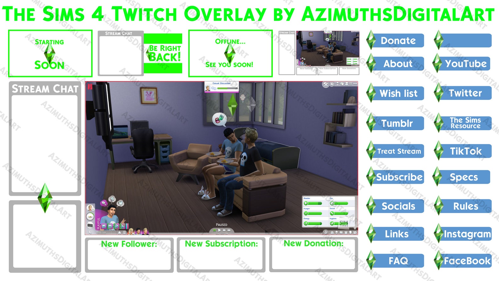 The Sims 4 Twitch Obs Overlay the Sims Themed Simulation Game