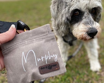 Custom Dog Treat Bag Portable Dog Treat Holder Puppy Training Treat Holder Gift For Dog Lover Personalised Pet Accessory Poop Bag Holder