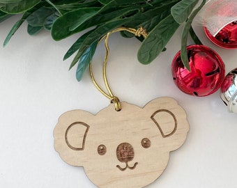 Koala Christmas Decoration Australian Keepsake Christmas Personalised Christmas Gift Holiday Souvenir Personalised Wood Keepsake For Visitor