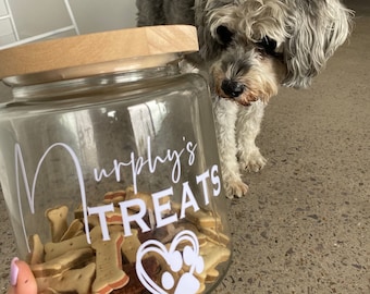 DIY Pet Gift Custom Labels New Puppy Gift Dog Lover Gift Personalised Pet Label Treat Jar For Dog Food Custom Decals Dog Treat Jar Label