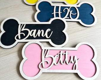 Custom Pet Name Sign Dog Kennel Name Dog Crate Name Personalised Pet Sign For Dog For Cat For Rabbit Pet Accessory Dog Toy Box Name For Dog