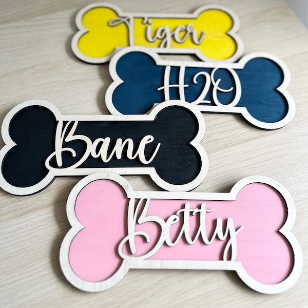 Custom Pet Name Sign Dog Kennel Name Dog Crate Name Personalised Pet Sign For Dog For Cat For Rabbit Pet Accessory Dog Toy Box Name For Dog