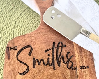 Custom Engraved Cheese Board Personalised Grazing Board Engraved Charcuterie Board Wedding Gift Anniversary Gift Housewarming Gift Name Gift
