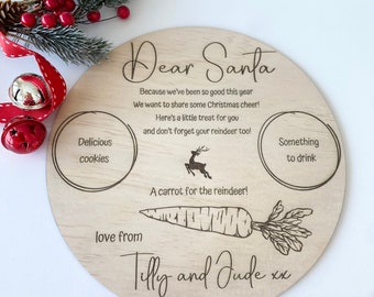 Personalised Santa Plate Personalised Christmas Treats for Santa Plate Treats for Santa Board Christmas Eve Plate For Santa Kids Christmas