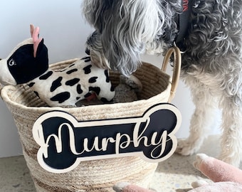 Personalised Dog Name Sign Dog Toy Box Sign Dog Kennel Sign Wood Dog House Sign Dog Kennel Sign Wood Personalised Dog Gift Custom Crate Tag