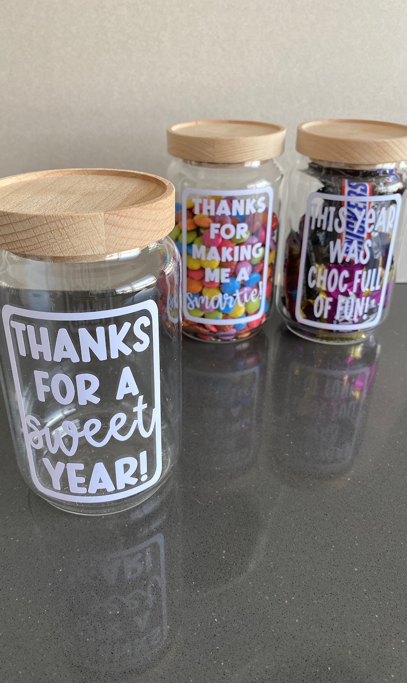 Teacher Appreciation Gift Lolly Jar Label Personalised Gifts Male Teacher Gift For Teacher Custom Candy Jar Teacher DIY Teacher Thank You