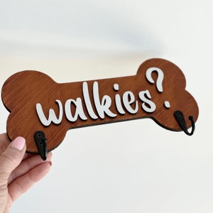 Custom Dog Apparel Hook Dog Leash Hook Pet Accessory Holder Bone Shaped Walkies Sign For Dog Lover Gift Idea For Pet Owner Puppy Essentials