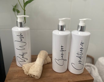 Custom Bathroom Labels Shampoo Conditioner Labels Powder Room Labels Soap Bottle Home Decor Shower Organisation Custom AirBnB Styling Bath