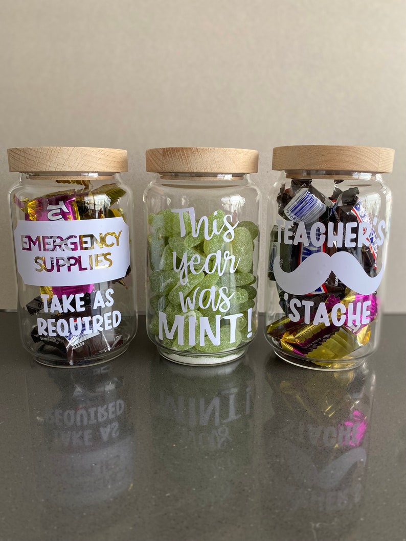 Teacher Appreciation Gift Lolly Jar Label Personalised Gifts Male Teacher Gift For Teacher Custom Candy Jar Teacher DIY Teacher Thank You