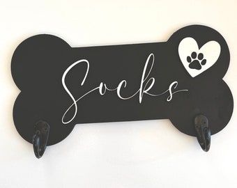 Dog Bone Leash Holder Dog Leash Hook Custom Dog Gift Dog Lover Gift Personalised Dog Accessory Dog Essentials For New Puppy Leash