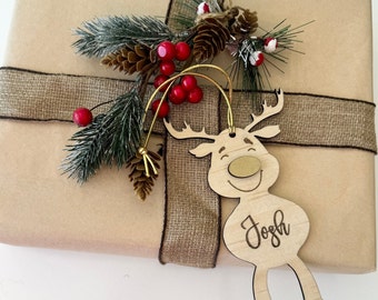 Personalised Reindeer Christmas Decoration Christmas Ornament Custom Gift Tag Christmas Reindeer Personalised Decoration For Christmas Gift