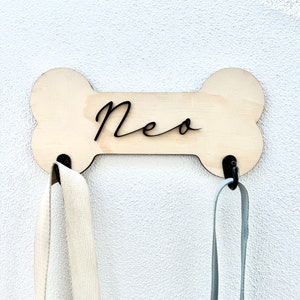 Personalised Dog Leash Hook Pet Leash Holder Gift For Dog Lover Personalised Dog Accessories Dog Bone Leash Holder New Puppy Essentials Dog