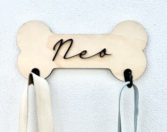 Personalised Dog Leash Hook Pet Leash Holder Gift For Dog Lover Personalised Dog Accessories Dog Bone Leash Holder New Puppy Essentials Dog