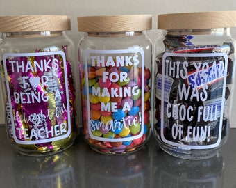 DIY Lolly Jar Gift Teacher Appreciation Gift Male Teacher End of Year Teacher Gift For Coach Fun Gift Idea Personalised Chocolates Teacher