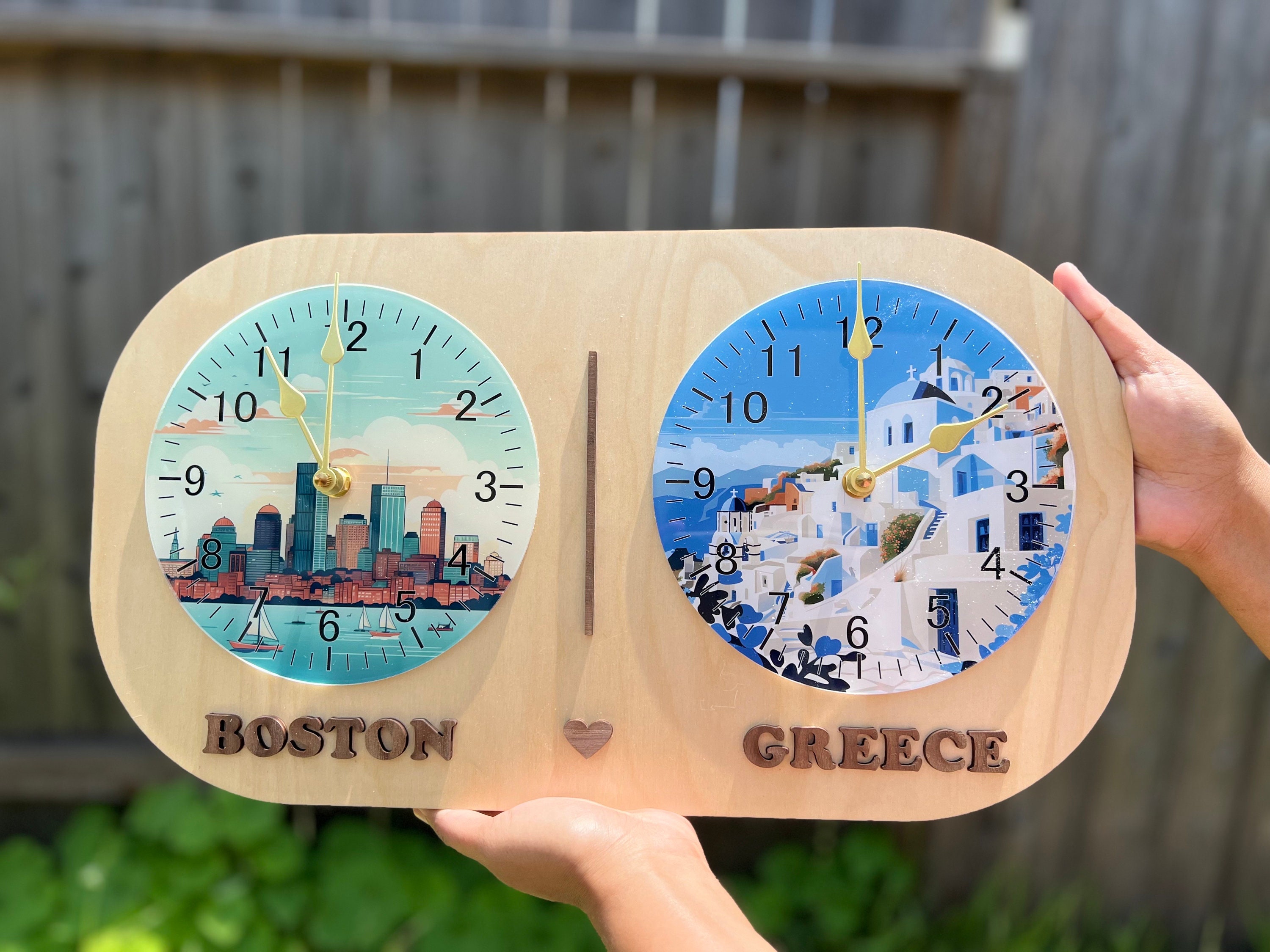 Dual Time Zone Multitimezone Clock for Living Room Etsy