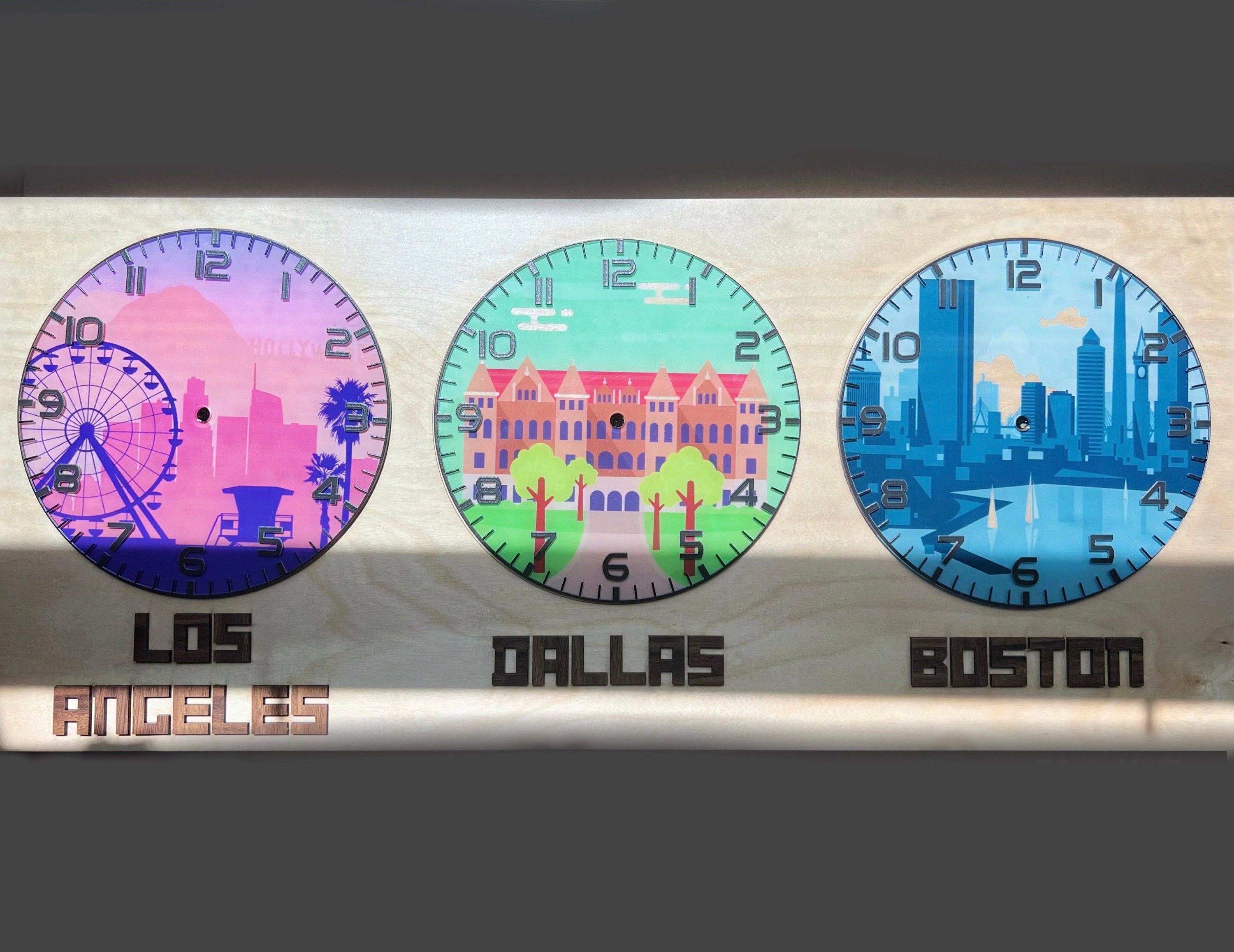 Exclusive Oversized Multitimezone Clock for Living Room Etsy