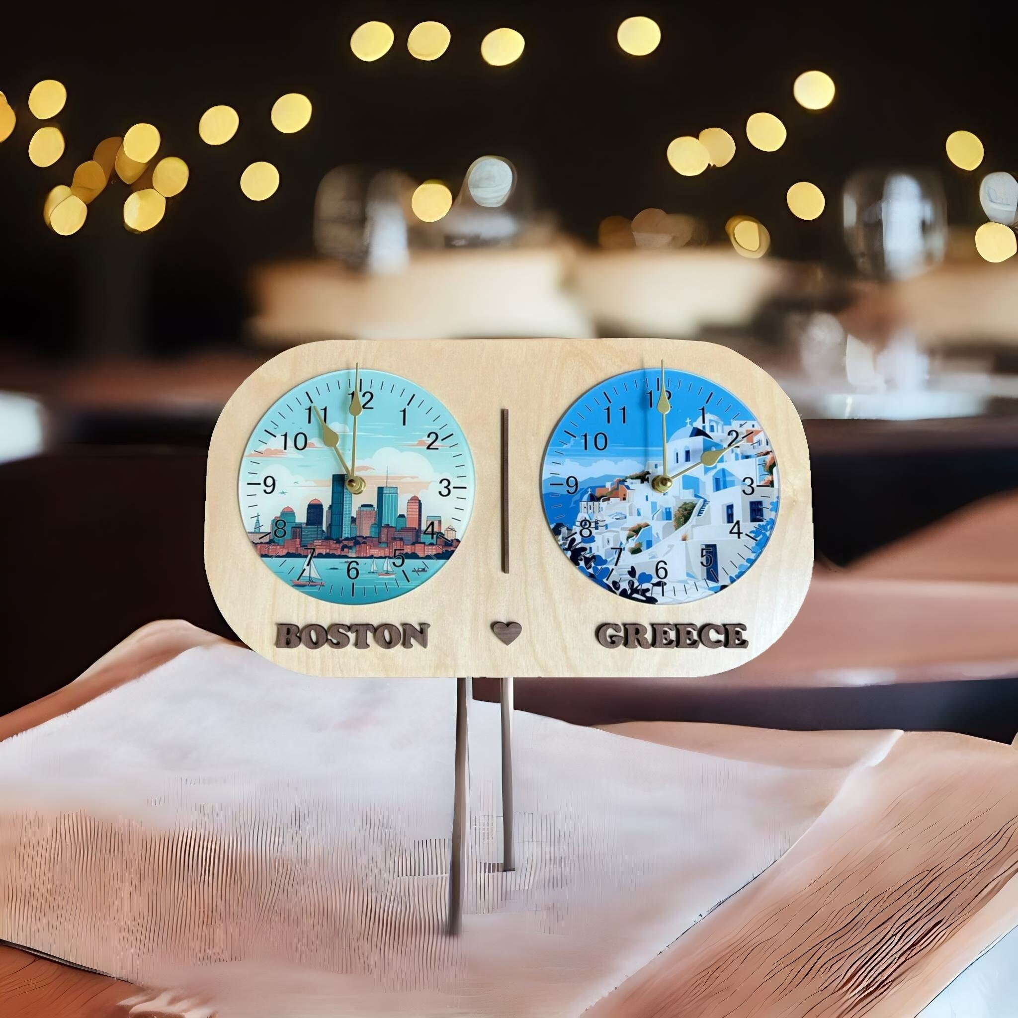 Dual Time Zone Multitimezone Clock for Living Room Etsy