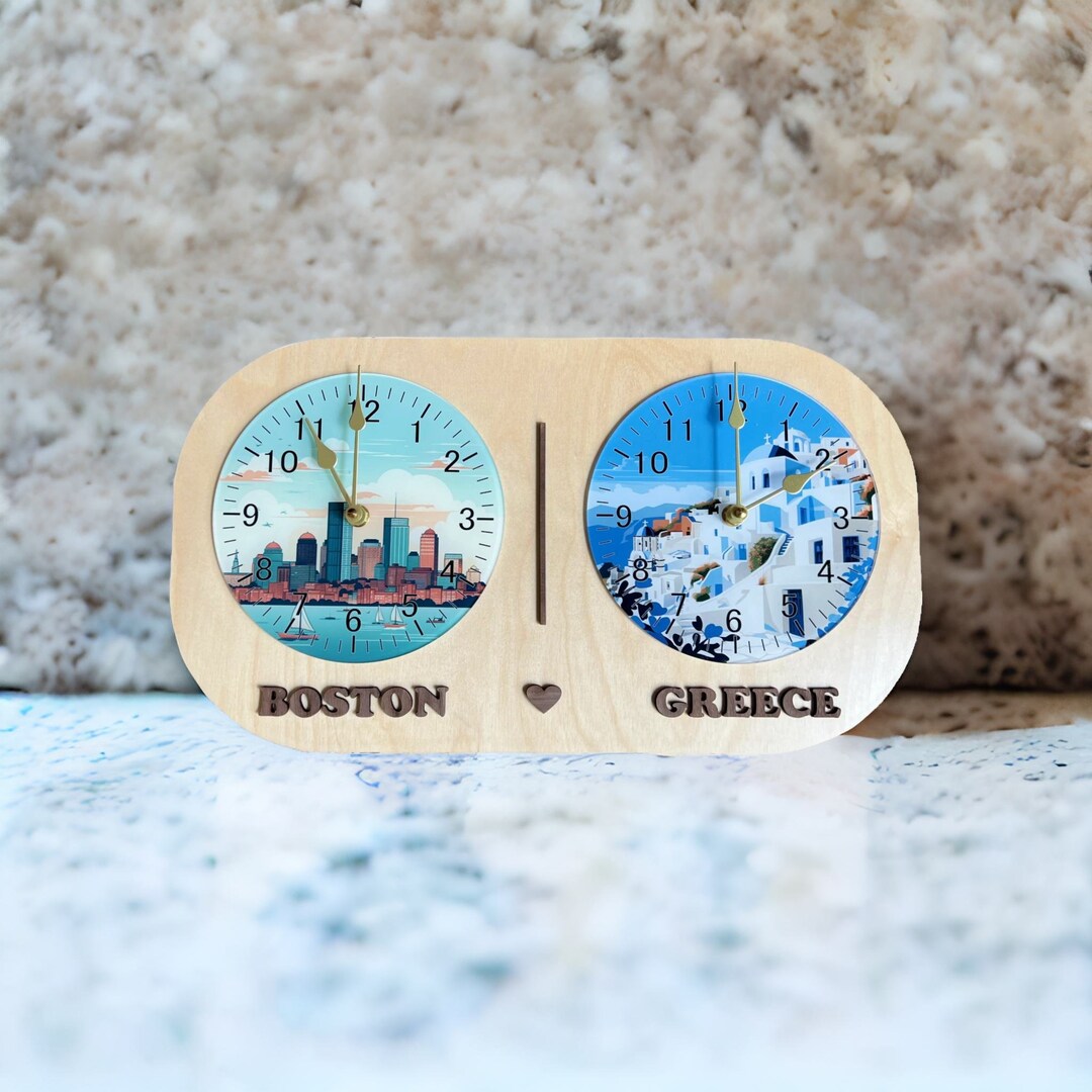 Dual Time Zone Multitimezone Clock for Living Room Etsy