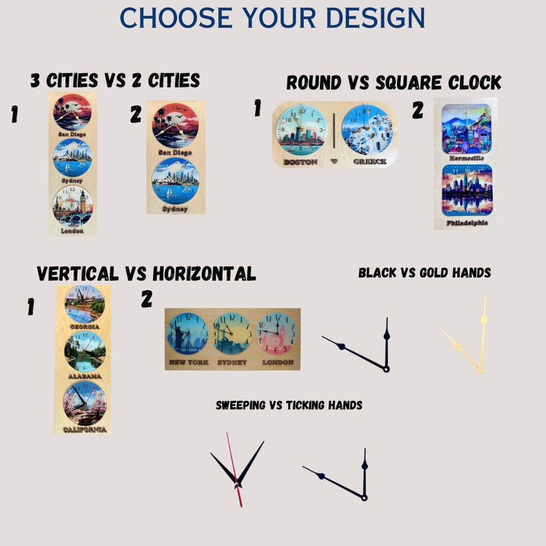 Exclusive Oversized Multitimezone Clock for Living Room Statement