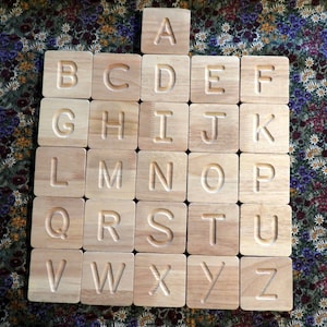 Azulejos de madera para trazar el alfabeto/Trazado de letras para aprendizaje preescolar/Tarjetas didácticas ABC