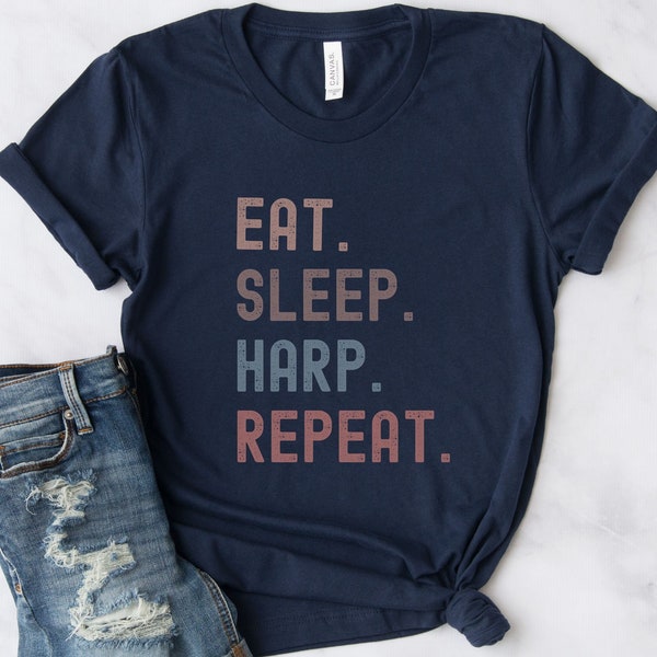 Chemise de harpe drôle, cadeau de harpiste, cadeaux de harpe, TShirt d’amateur de musique, T-shirt de musicien, tee-shirt de joueur de harpe, cadeau d’orchestre supérieur de professeur de harpe pour elle