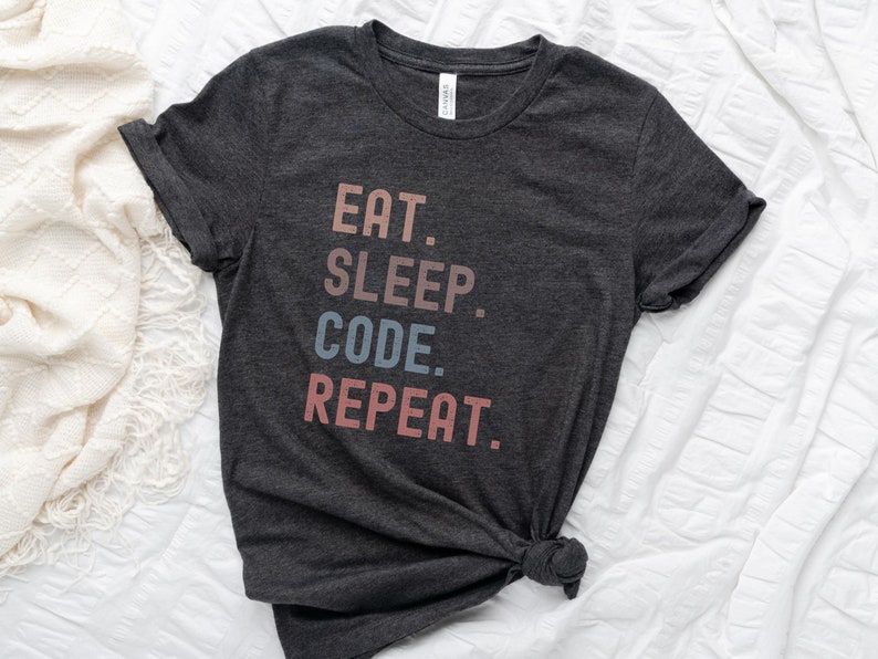 Funny Coding Shirt Code Programmer IT T-shirt Eat Sleep Code - Etsy