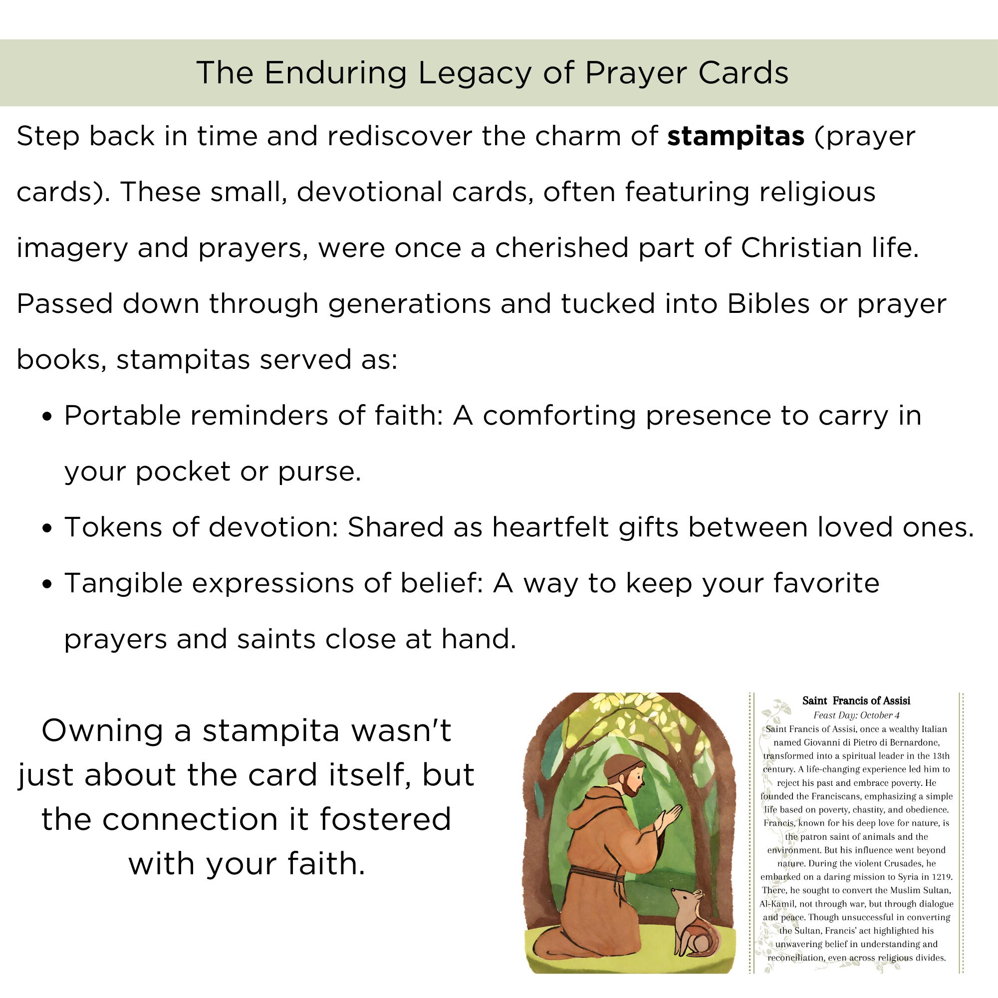 St. Francis of Assisi Printable Prayer Cards for Kids Traditional ...