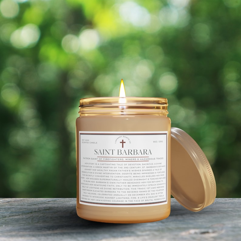 Saint Barbara Patron Saint of Firefighters Prayer Candles, 9oz