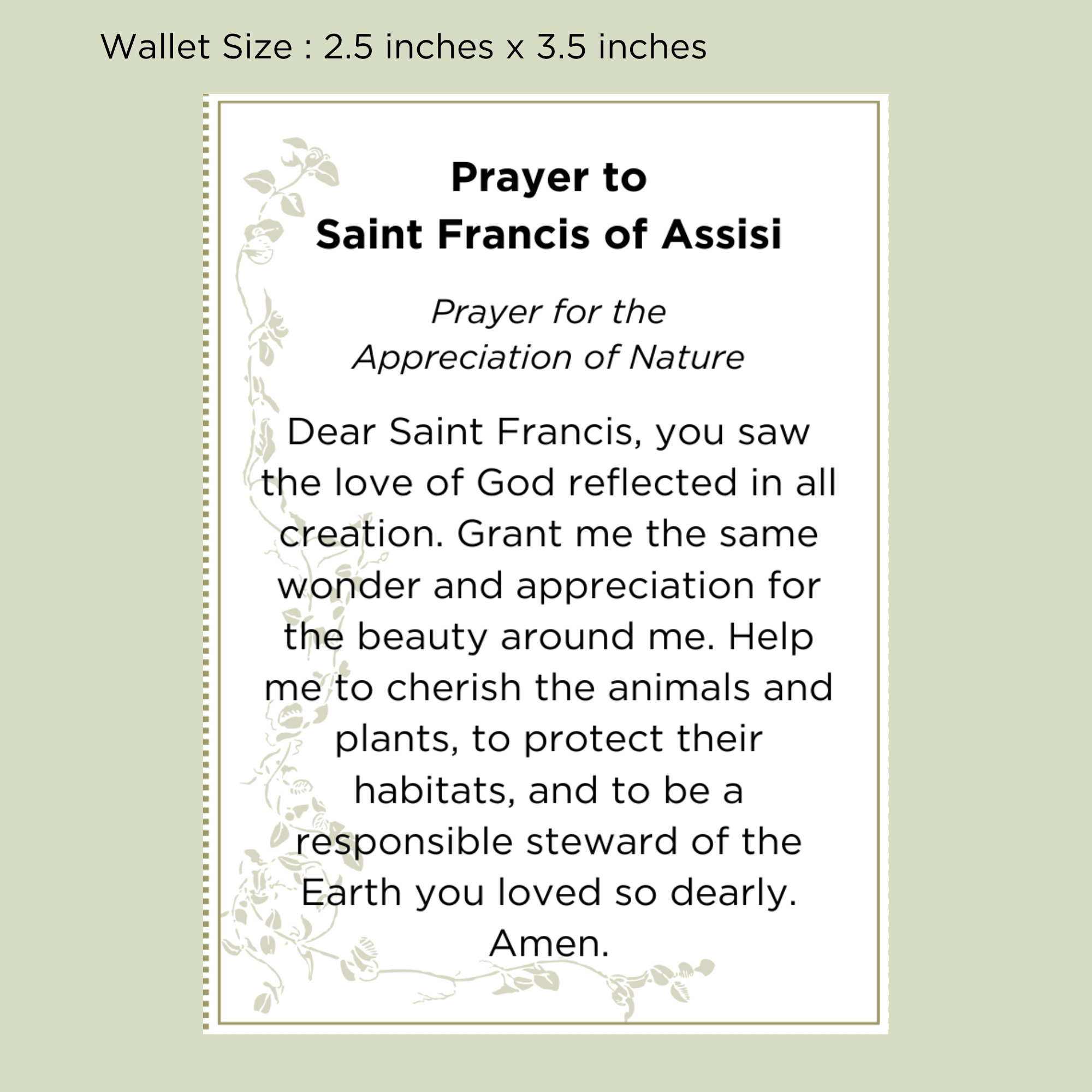 St. Francis of Assisi Printable Prayer Cards for Kids Traditional ...