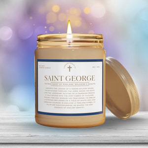 Saint George Patron Saint of England Prayer Candles 9oz Gift for Dad Christian Prayer Candle, Catholic Prayer Candle, Devotional Candles
