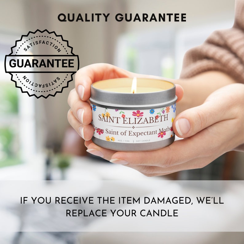 4 Oz Saint Elizabeth Patron Saint of Expectant Mothers Prayer Candle