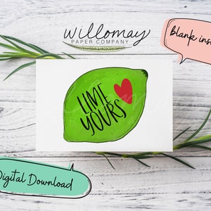Lime Yours Printable Card Digital File