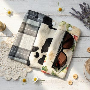 Handmade Glasses Case Made from Upcycled Fabric – Original and Practical Storage, Eco-Friendly Gift, Vintage Accessory