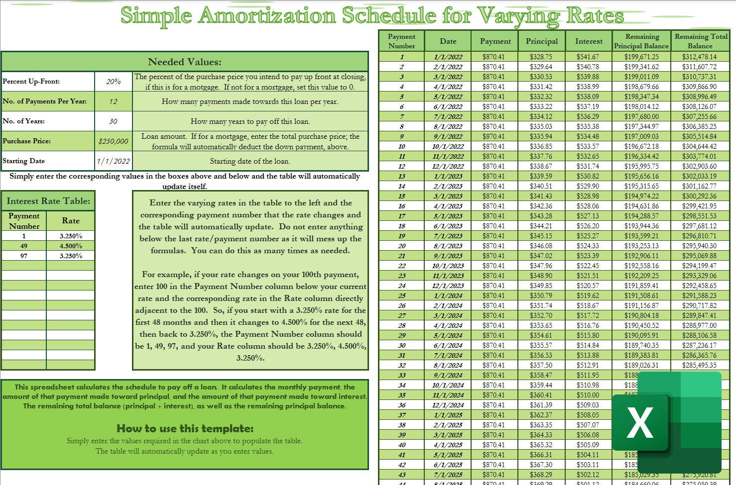 easy-to-use-amortization-schedule-with-variable-interest-rates-etsy