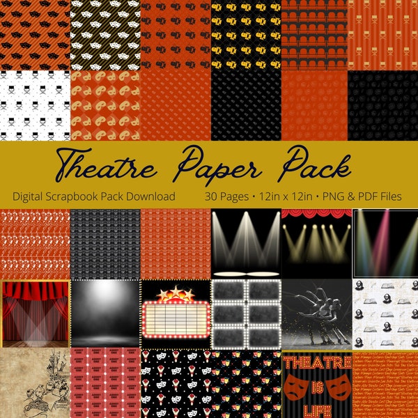 Theater Digital Paper Pack Download!