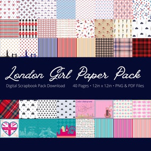 London Girl Digital Paper Pack Download