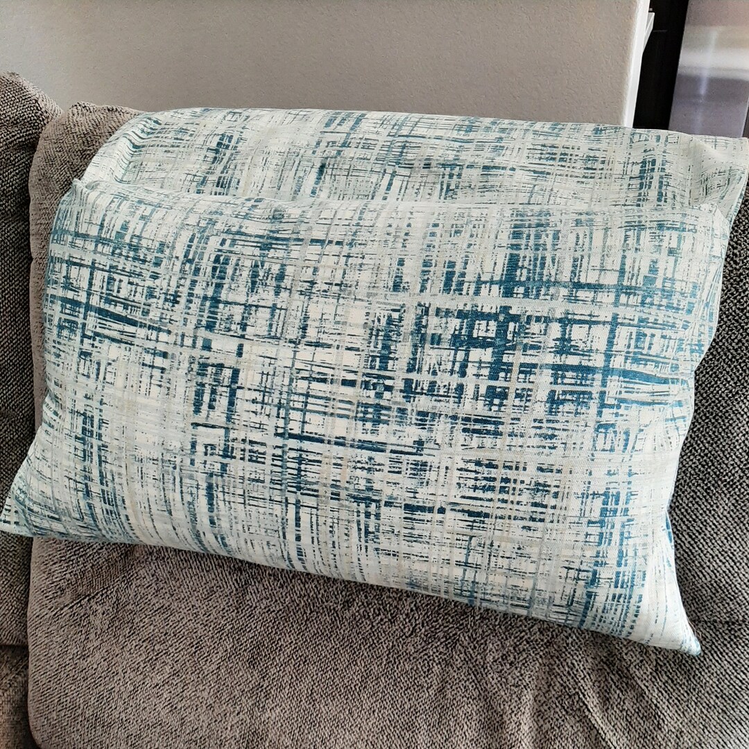 Blue and Cream Recliner Neck and Head Pillow, Counterbalanced With 2