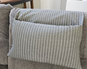 Green and White Hanging Recliner Neck Head Pillow, Counterbalanced With 2 Weighted Pellet Bags**Works Best With Fabric Recliner**