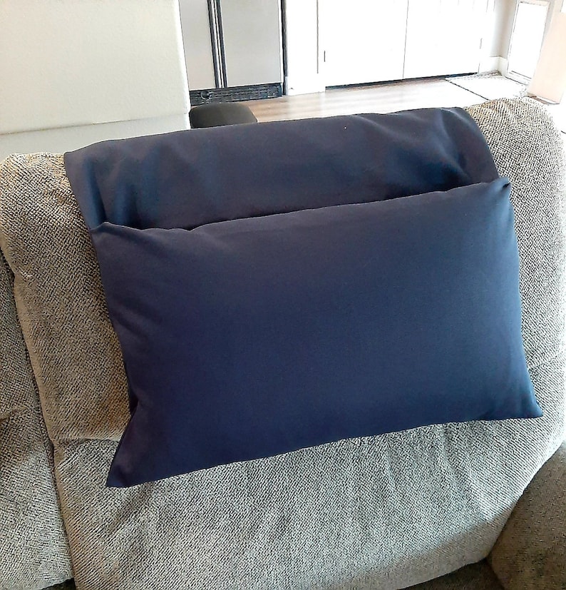 Navy Blue Hanging Recliner Neck Head Pillow, Counterbalanced With 2