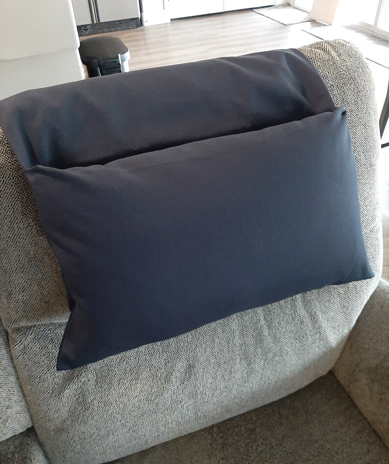 Navy Blue Hanging Recliner Neck Head Pillow, Counterbalanced With 2
