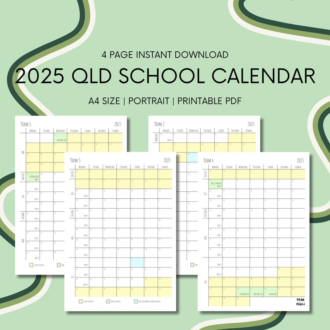 2025 QLD School Calendar Term by Term Calendar Portrait School Term Qld School Calendar 2025 Pdf