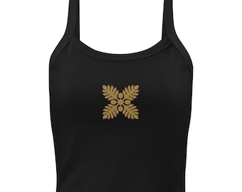 Hawaiian Breadfruit Quilt Embroidered Rib Tank Top