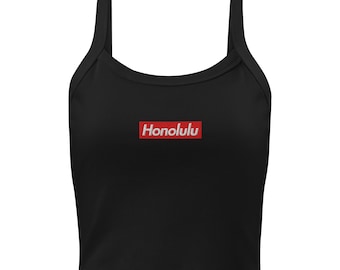 Honolulu Streetwear Embroidered Rib Tank Top