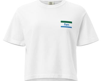 Konbini Fam Embroidered T-shirt: Boxy Fit, Ring-Spun Cotton