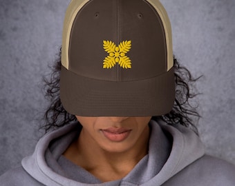 Hawaiian Breadfruit Quilt Embroidered Trucker Cap