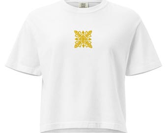 Hawaiian Quilt Embroidered Boxy Tee – Cotton Island Heritage