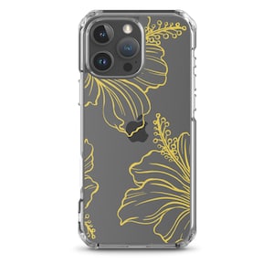 Gold Hibiscus Clear Case for iPhone®