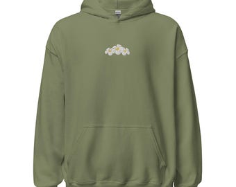 Embroidered Plumeria Hoodie – Unisex Aloha Sweatshirt, Island Style