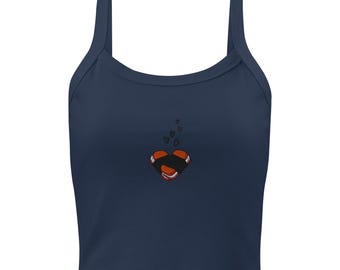 Hawaii Musubi Love Embroidered Micro Rib Tank Top